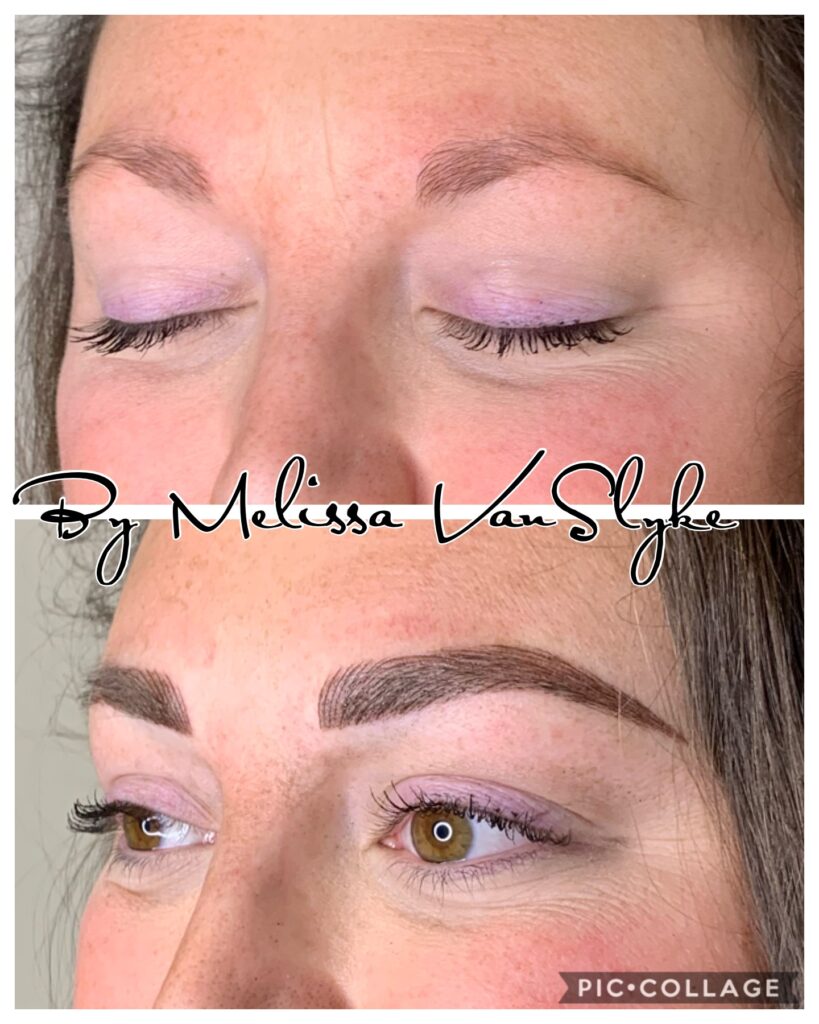 Photo of microblading brow - before and after